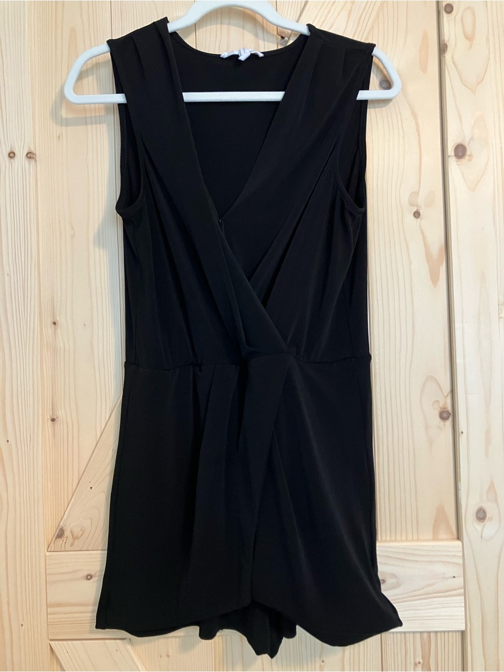 BCBG Black Sleeveless V-Neck Romper